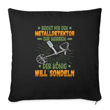 Sondeln Sondel Metalldetektor Schatzsuche - Sofakissenbezug 45 x 45 cm - Schwarz - Vorne