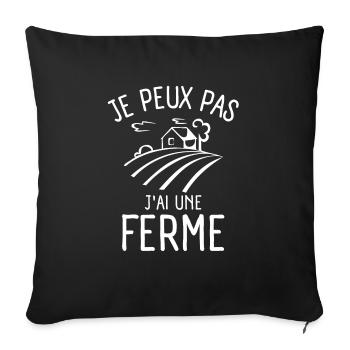 fermier ferme fermière 1 - Housse de coussin décorative 45 x 45 cm - noir - Devant