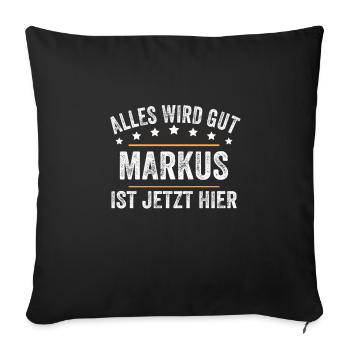Markus Vorname Name Geburtstag - Sofakissenbezug 45 x 45 cm - Schwarz - Vorne