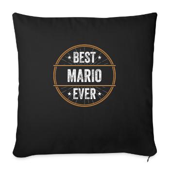 Best Mario Ever First Name Name Gift - Sofa pillowcase 17,3'' x 17,3'' (45 x 45 cm) - black - Front