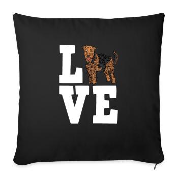 Airedale Terrier Gift Dogs - Sofa pillowcase 17,3'' x 17,3'' (45 x 45 cm) - black - Front