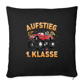 Aufstieg 1. Klasse Truck - Sofakissenbezug 45 x 45 cm - Schwarz - Vorne