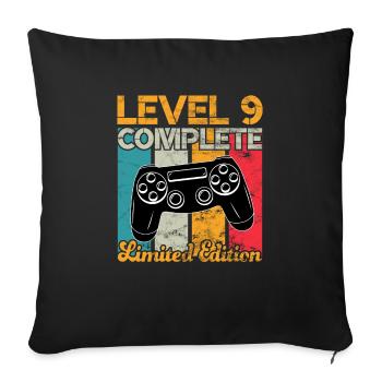 Niveau 9 complet Anniversaire de jeu - Housse de coussin décorative 45 x 45 cm - noir - Devant