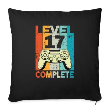 Level 17 Complete Gaming Geburtstag - Sofakissenbezug 45 x 45 cm - Schwarz - Vorne
