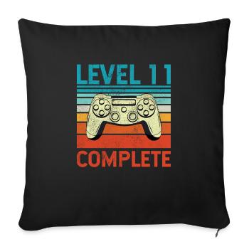 Level 11 Complete - Sofakissenbezug 45 x 45 cm - Schwarz - Vorne