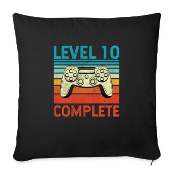 Level 10 Complete - Sofakissenbezug 45 x 45 cm - Schwarz - Vorne