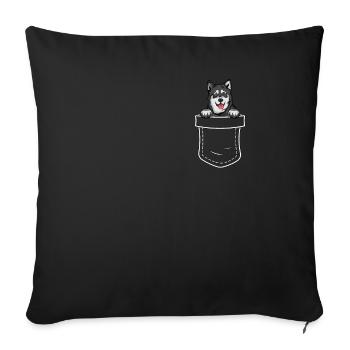 Alaska Malamute Chiens Cadeaux - Housse de coussin décorative 45 x 45 cm - noir - Devant