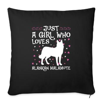 Alaska Malamute Chiens Cadeaux - Housse de coussin décorative 45 x 45 cm - noir - Devant