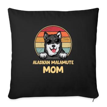 Alaska Malamute Chiens Cadeaux - Housse de coussin décorative 45 x 45 cm - noir - Devant