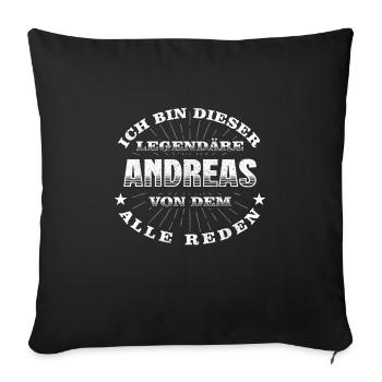 Legendärer Andreas lustiger vorname Name - Sofakissenbezug 45 x 45 cm - Schwarz - Vorne