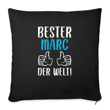 Marc Vorname Name Geburtstag - Sofakissenbezug 45 x 45 cm - Schwarz - Vorne