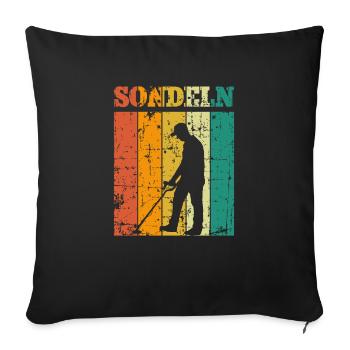 Sondeln Sondel Metalldetektor Schatzsuche - Sofakissenbezug 45 x 45 cm - Schwarz - Vorne