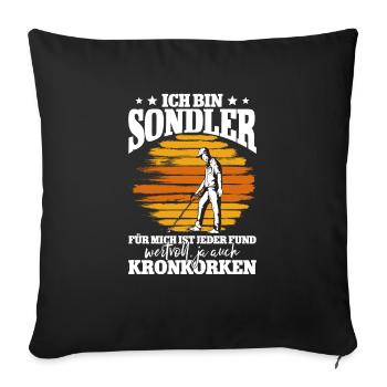 Sondeln Sondel Metalldetektor Schatzsuche - Sofakissenbezug 45 x 45 cm - Schwarz - Vorne