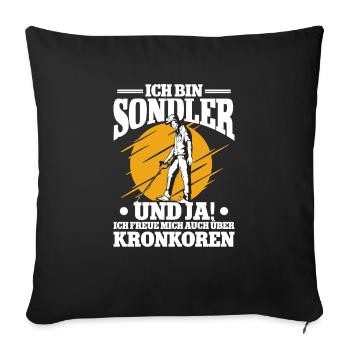 Sondeln Sondel Metalldetektor Schatzsuche - Sofakissenbezug 45 x 45 cm - Schwarz - Vorne