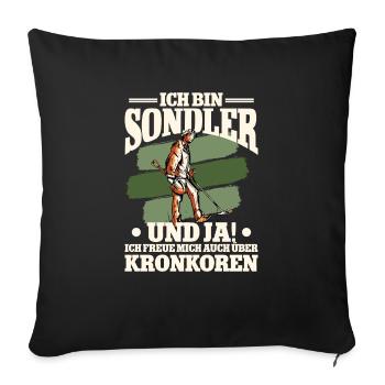 Sondeln Sondel Metalldetektor Schatzsuche - Sofakissenbezug 45 x 45 cm - Schwarz - Vorne