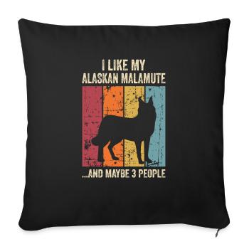 Alaska Malamute Chiens Cadeaux - Housse de coussin décorative 45 x 45 cm - noir - Devant
