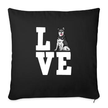 Alaska Malamute Chiens Cadeaux - Housse de coussin décorative 45 x 45 cm - noir - Devant