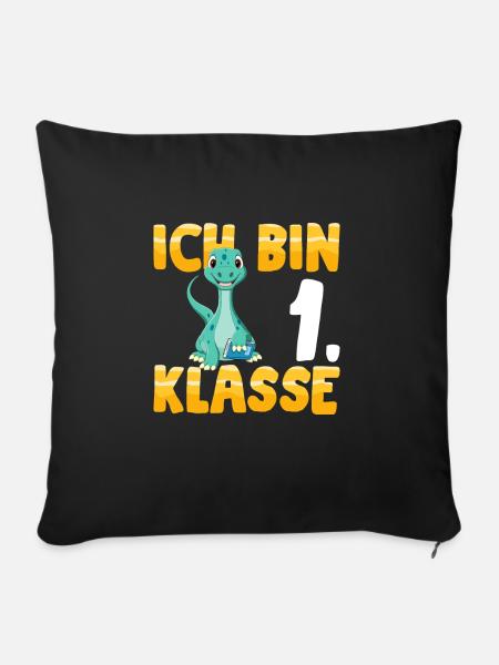 Ich bin 1. Klasse - Sofakissenbezug 45 x 45 cm - Schwarz
