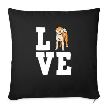 Akita Inu Gift Dogs - Sofa pillowcase 17,3'' x 17,3'' (45 x 45 cm) - black - Front