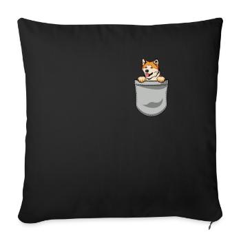 Akita Inu Gift Dogs - Sofa pillowcase 17,3'' x 17,3'' (45 x 45 cm) - black - Front