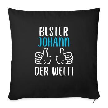 Johann Vorname Name Geburtstag - Sofakissenbezug 45 x 45 cm - Schwarz - Vorne