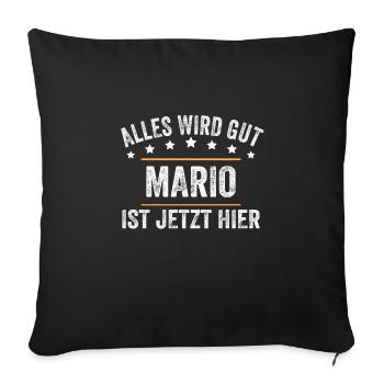 Mario Vorname Name Geburtstag - Sofakissenbezug 45 x 45 cm - Schwarz - Vorne