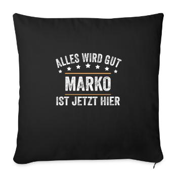 Marko Vorname Name Geburtstag - Sofakissenbezug 45 x 45 cm - Schwarz - Vorne