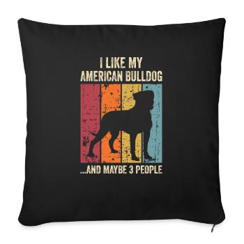 American Bulldog Chiens Cadeaux - Housse de coussin décorative 45 x 45 cm - noir - Devant