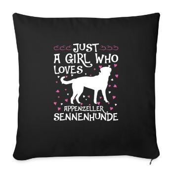 Appenzeller Mountain Dog Gift Dogs - Sofa pillowcase 17,3'' x 17,3'' (45 x 45 cm) - black - Front