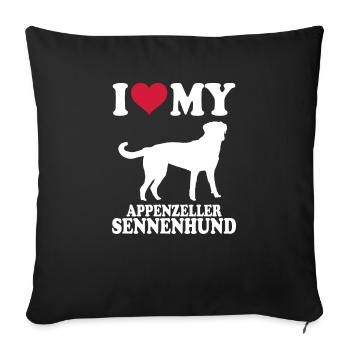 Appenzeller Mountain Dog Gift Dogs - Sofa pillowcase 17,3'' x 17,3'' (45 x 45 cm) - black - Front