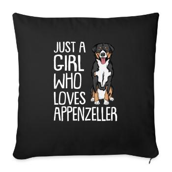 Appenzeller Mountain Dog Gift Dogs - Sofa pillowcase 17,3'' x 17,3'' (45 x 45 cm) - black - Front