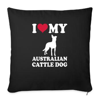 Australian Cattle Dog Gift Dogs - Sofa pillowcase 17,3'' x 17,3'' (45 x 45 cm) - black - Front