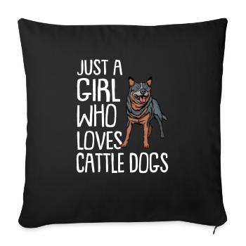 Australian Cattle Dog Gift Dogs - Sofa pillowcase 17,3'' x 17,3'' (45 x 45 cm) - black - Front