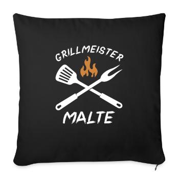Grillmeister Malte - Sofakissenbezug 45 x 45 cm - Schwarz - Vorne