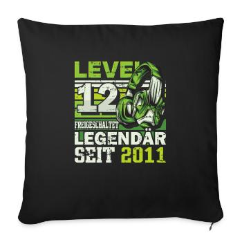 Level 12 freigeschaltet legendär seit 2011 - Sofakissenbezug 45 x 45 cm - Schwarz - Vorne