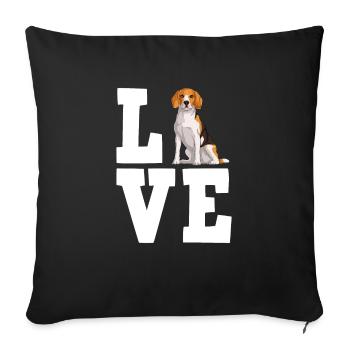 Beagle Gift Dogs - Sofa pillowcase 17,3'' x 17,3'' (45 x 45 cm) - black - Front