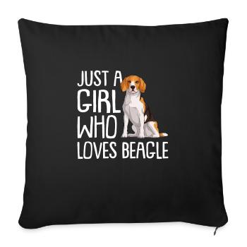Beagle Gift Dogs - Sofa pillowcase 17,3'' x 17,3'' (45 x 45 cm) - black - Front