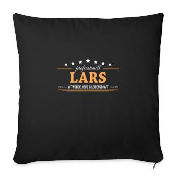 Professionell Lars Name Vorname - Sofakissenbezug 45 x 45 cm - Schwarz - Vorne