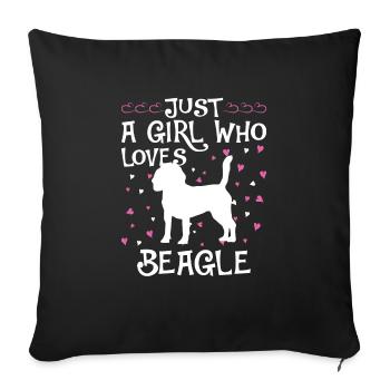 Beagle Gift Dogs - Sofa pillowcase 17,3'' x 17,3'' (45 x 45 cm) - black - Front