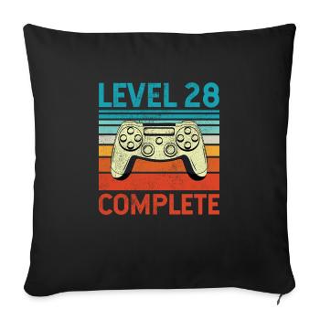 Level 28 Complete - Sofakissenbezug 45 x 45 cm - Schwarz - Vorne