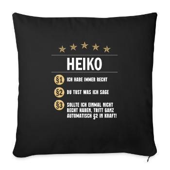 Heiko Habe immer Recht Namenstag - Sofakissenbezug 45 x 45 cm - Schwarz - Vorne