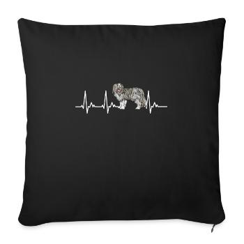 Bearded Collie Gift Chiens - Housse de coussin décorative 45 x 45 cm - noir - Devant
