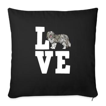 Bearded Collie Gift Chiens - Housse de coussin décorative 45 x 45 cm - noir - Devant