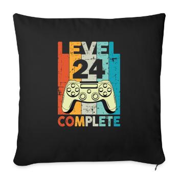 Level 24 Complete Gaming Geburtstag - Sofakissenbezug 45 x 45 cm - Schwarz - Vorne