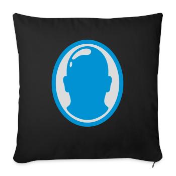 Conception du logo Bald Man - Housse de coussin décorative 45 x 45 cm - noir - Devant