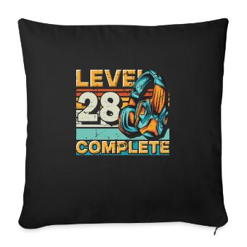 Gaming Geburtstag Level 28 Complete für Gamer. - Sofakissenbezug 45 x 45 cm - Schwarz - Vorne