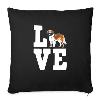 St. Bernard Gift Dogs - Sofa pillowcase 17,3'' x 17,3'' (45 x 45 cm) - black - Front