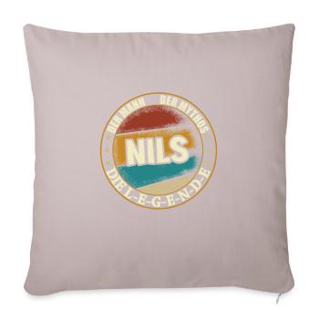Nils Vorname Name Geburtstag - Sofakissenbezug 45 x 45 cm - helles Taupe - Vorne