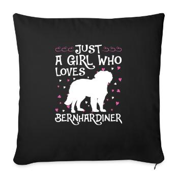 St. Bernard Gift Dogs - Sofa pillowcase 17,3'' x 17,3'' (45 x 45 cm) - black - Front