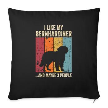 St. Bernard Gift Dogs - Sofa pillowcase 17,3'' x 17,3'' (45 x 45 cm) - black - Front